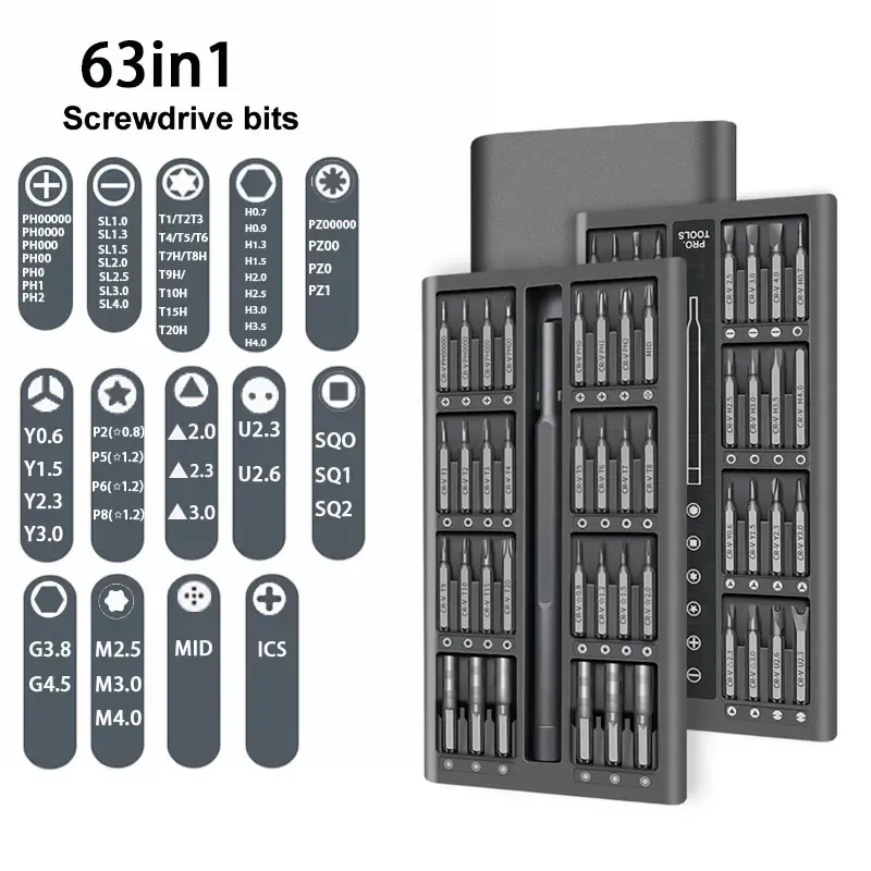 Kit de tournevis de précision magnétiques pour ordinateur portable et iPhone, embouts Torx et trois ailes 5