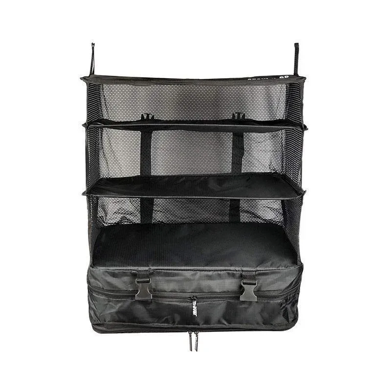 Organisateur de voyage suspendu pliable à 3 couches – Sac de rangement multifonctionnel pour vêtements et articles de toilette 7