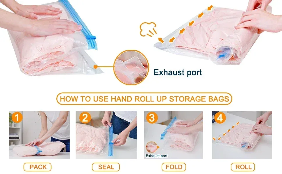 Sacs sous vide pour vêtements en situation de voyage