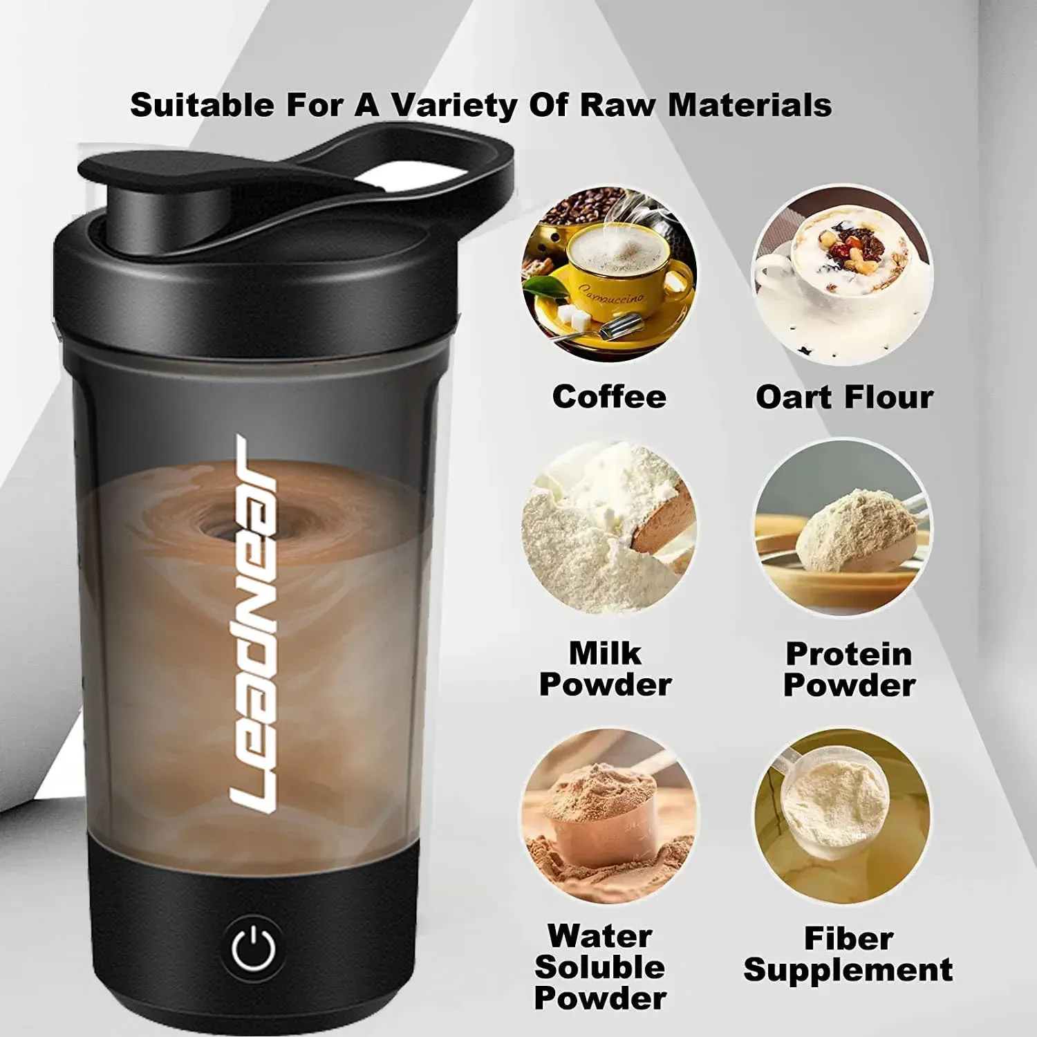 Mélangeur électrique portable pour shaker protéiné, mélangeur automatique pour lait en poudre et boissons, idéal pour la maison, les voyages et les sports de plein air - Image 1