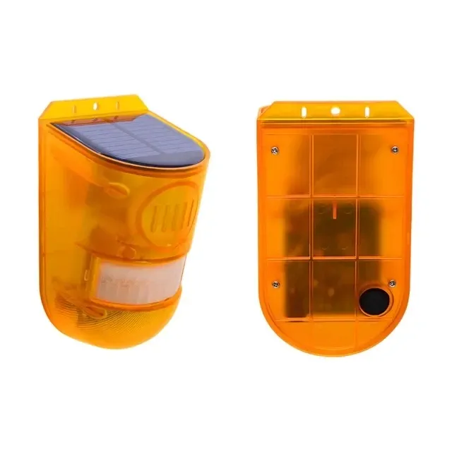 Détecteur de mouvement infrarouge solaire avec sirène et stroboscope 110 dB, système d'alarme de sécurité pour maison et jardin 7