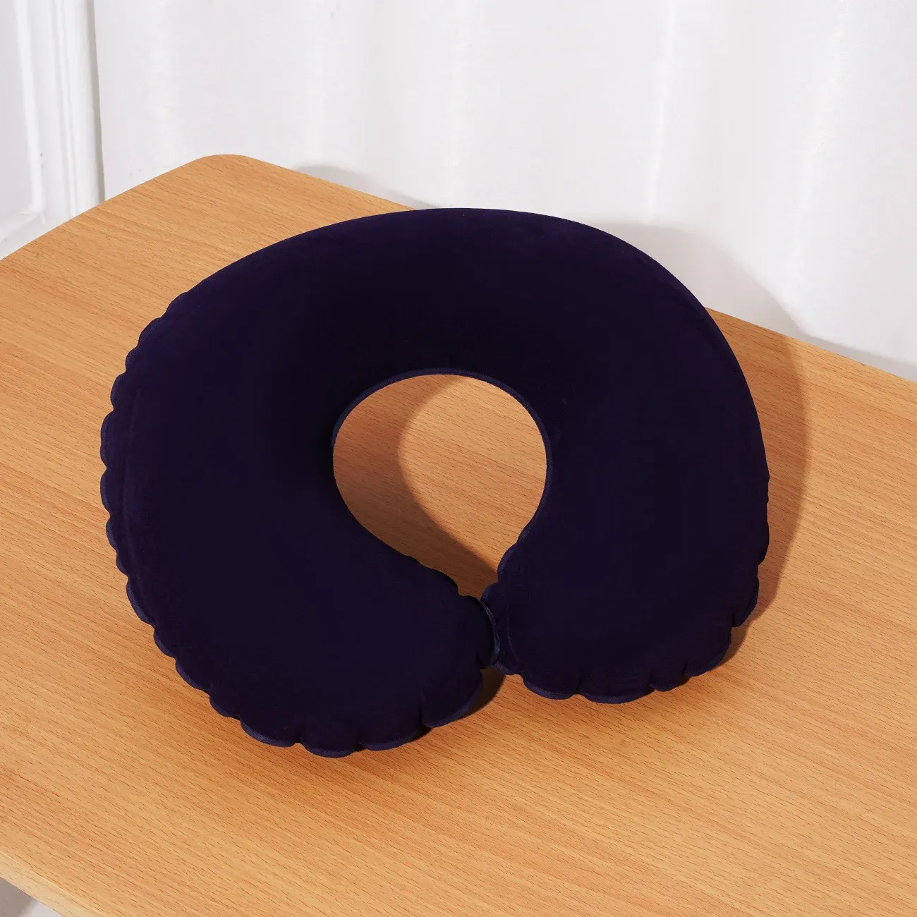 Oreiller de voyage gonflable floqué, coussin de soutien portable pour l'avion, la voiture et la maison 17