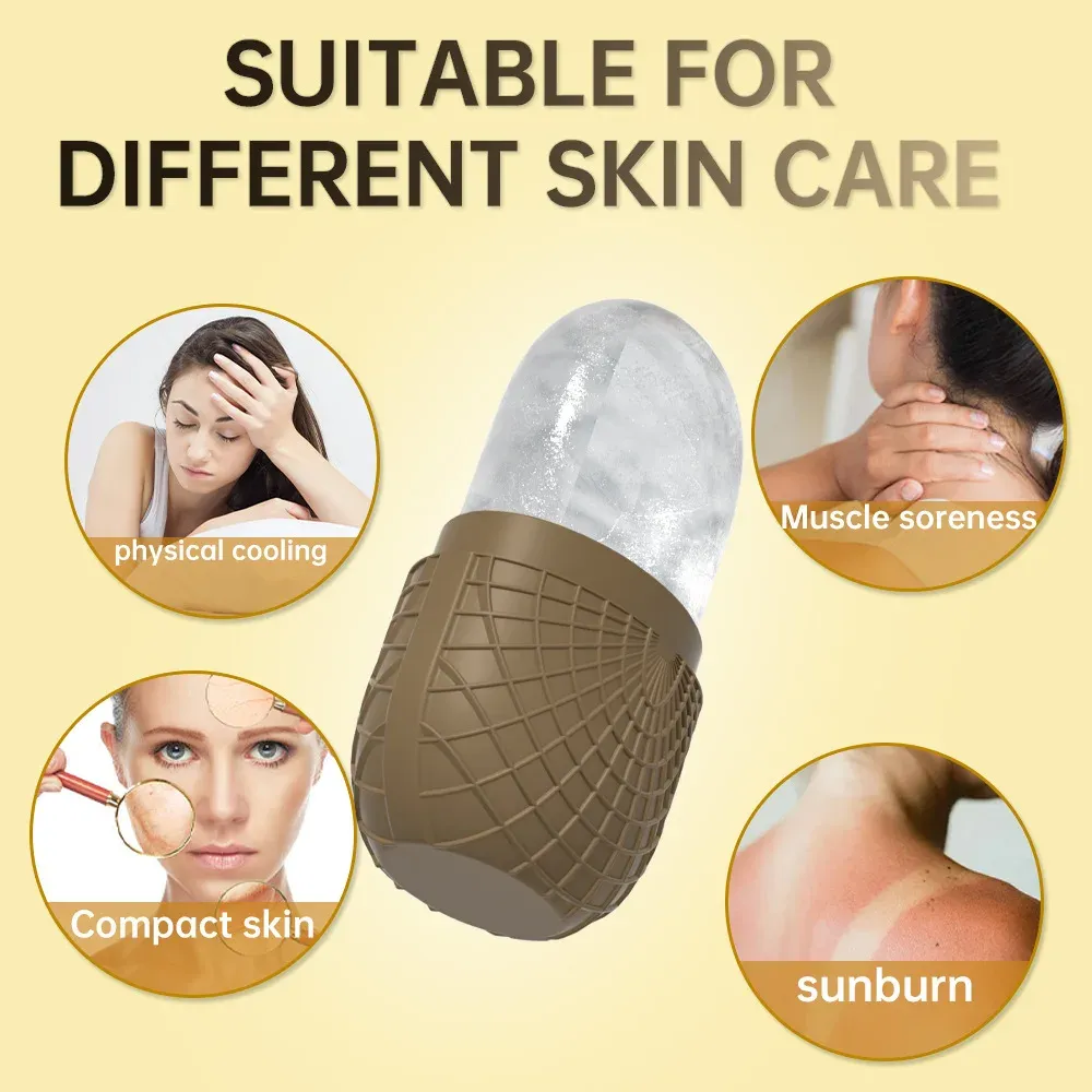 Outil de soin du visage en silicone à boule glacée pour lifting, massage et contour des yeux 4