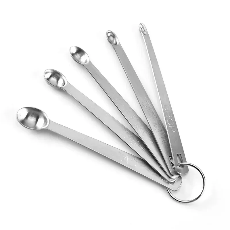 Ensemble de 5 mini cuillères doseuses en acier inoxydable pour ingrédients secs et liquides, outils de mesure de cuisine 7