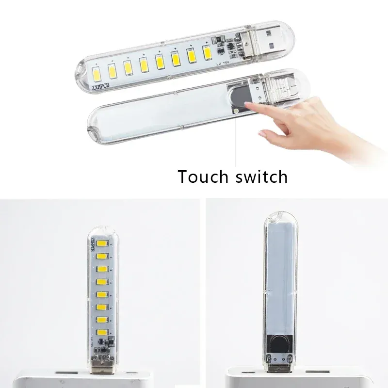 Mini lampe de lecture LED USB portable DC 5V ultra lumineuse, pour batterie externe, PC et ordinateur portable 5