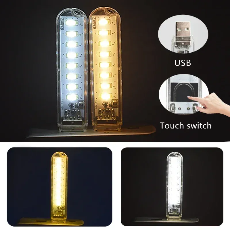 Mini lampe de lecture LED USB portable DC 5V ultra lumineuse, pour batterie externe, PC et ordinateur portable 6