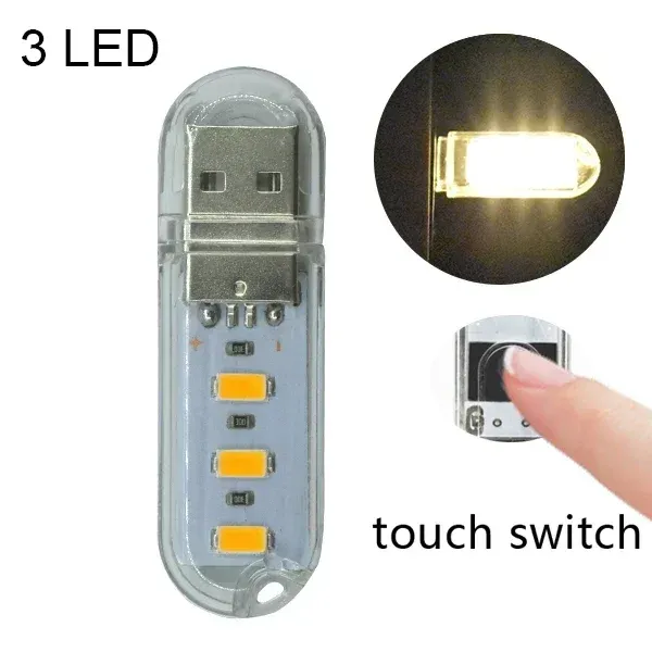 Mini lampe de lecture LED USB portable DC 5V ultra lumineuse, pour batterie externe, PC et ordinateur portable 7