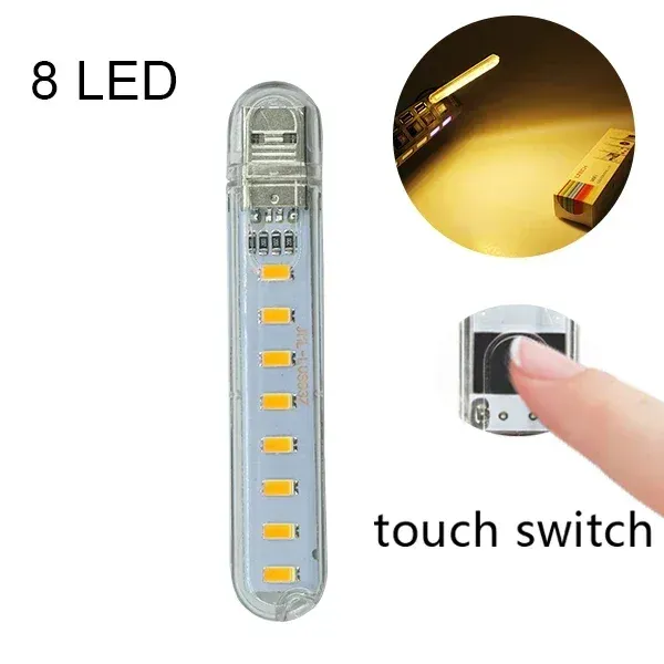 Mini lampe de lecture LED USB portable DC 5V ultra lumineuse, pour batterie externe, PC et ordinateur portable 10