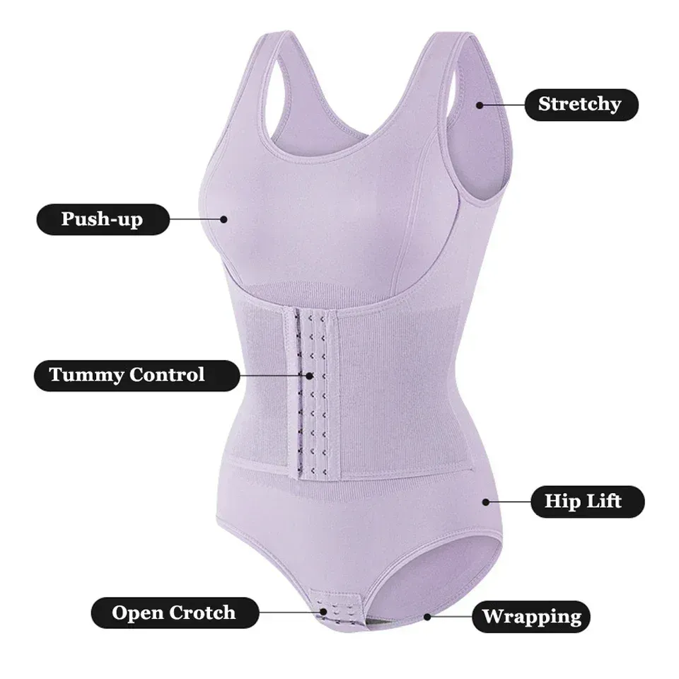 Body Gainant Amincissant pour Femme avec Fermeture Éclair et Ceinture 2