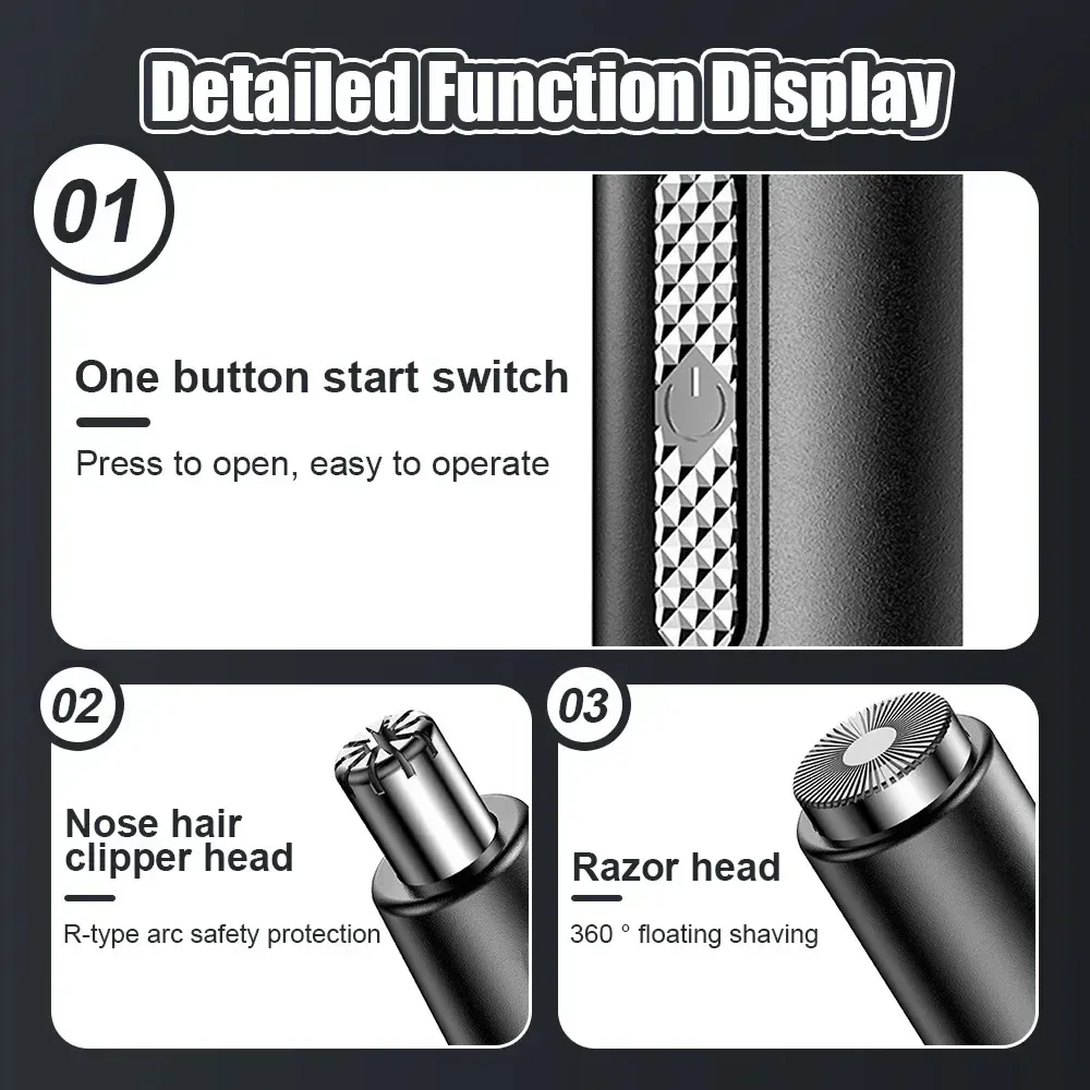 Tondeuse à cheveux en métal USB pour hommes et femmes, rasoir électrique 4