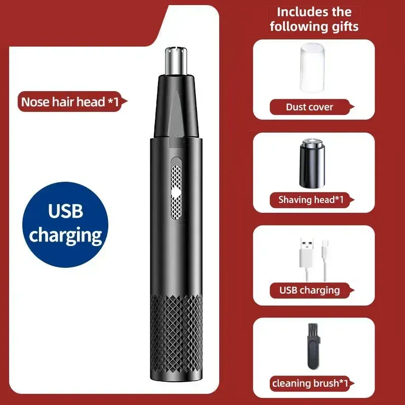 Tondeuse à cheveux en métal USB pour hommes et femmes, rasoir électrique 10