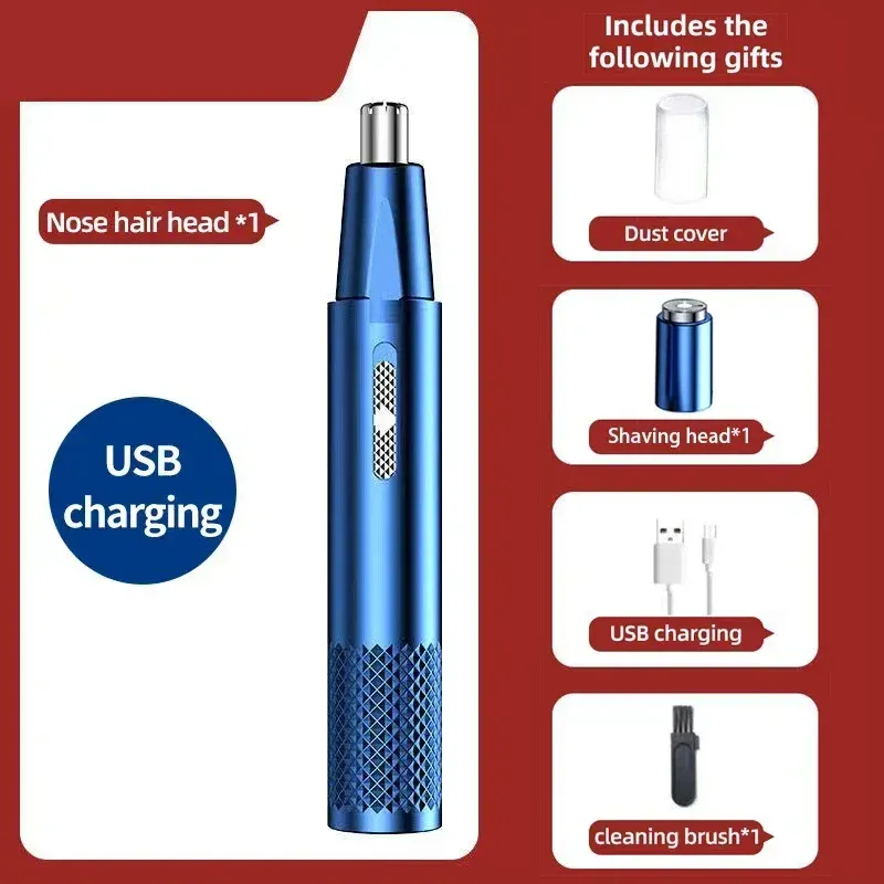 Tondeuse à cheveux en métal USB pour hommes et femmes, rasoir électrique 12