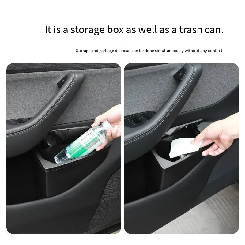 Poubelle intégrée dans la porte de voiture