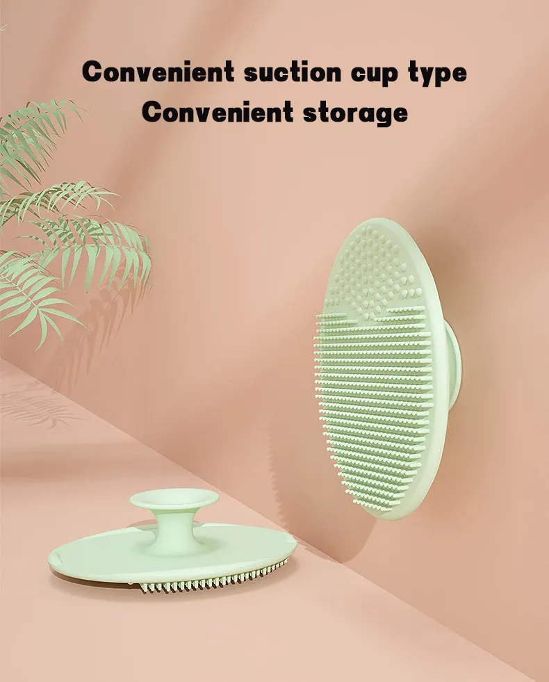 Brosse à shampoing en silicone pour bébé, vue détaillée