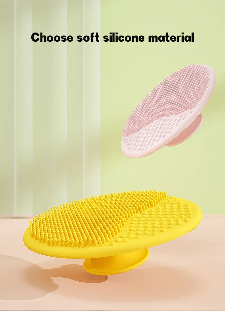 Brosse à shampoing en silicone pour bébé, détail d'utilisation