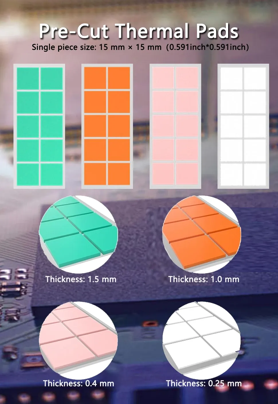 Vue d'ensemble des coussinets thermiques en silicone
