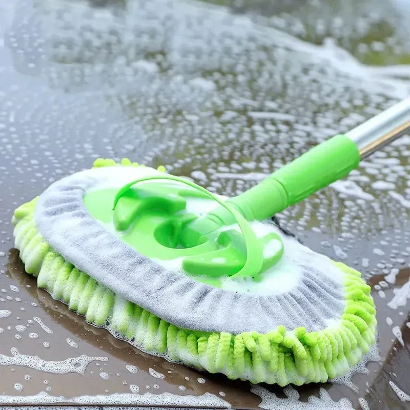 Vadrouille de lavage pour voiture ultra-absorbante et réglable, à manche télescopique long 2