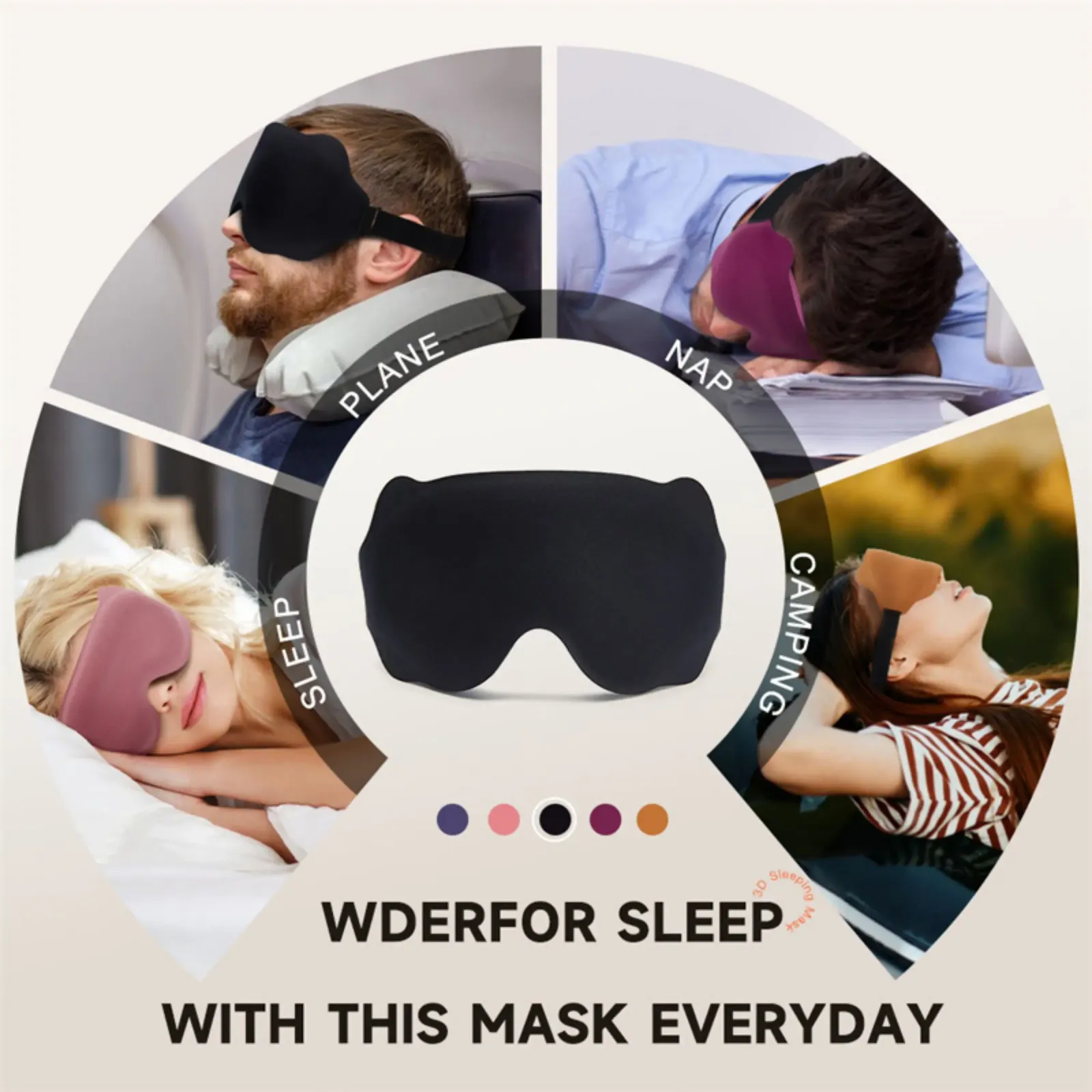 Masque de sommeil 3D détail de la sangle