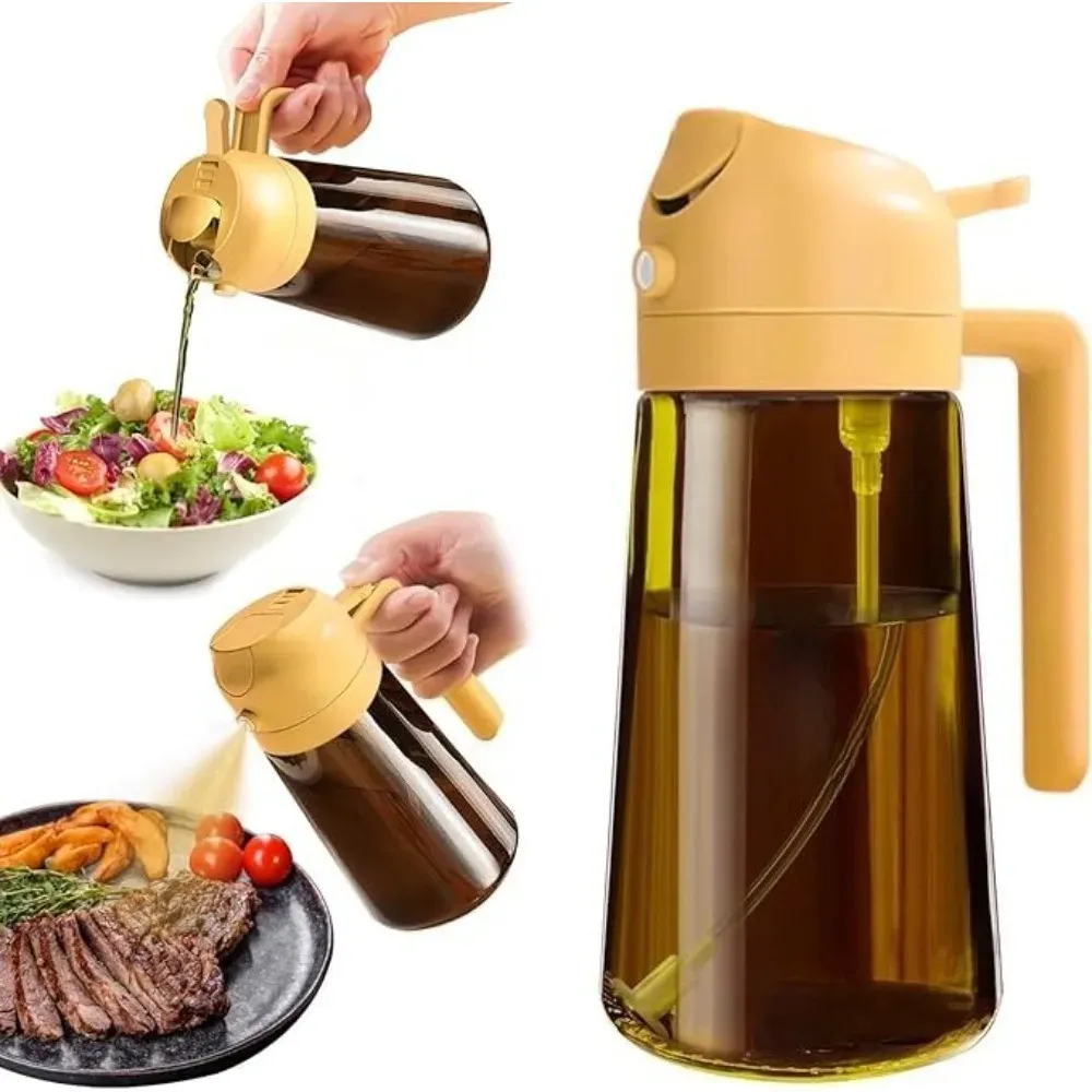 Pulvérisateur d'huile en verre ambré 470 ml, distributeur d'huile d'olive anti-lumière 11