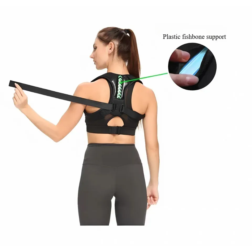 Ceinture correctrice de posture réglable pour le haut du dos, soutien claviculaire et vertébral pour la maison, le bureau et le sport