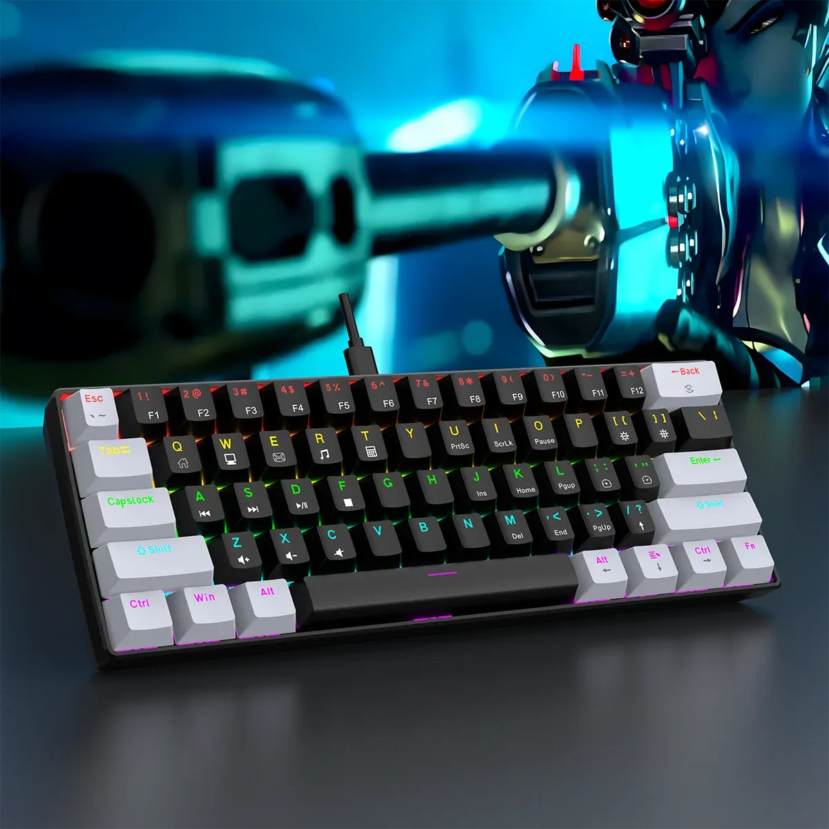 Clavier mécanique 60 %, vue finale