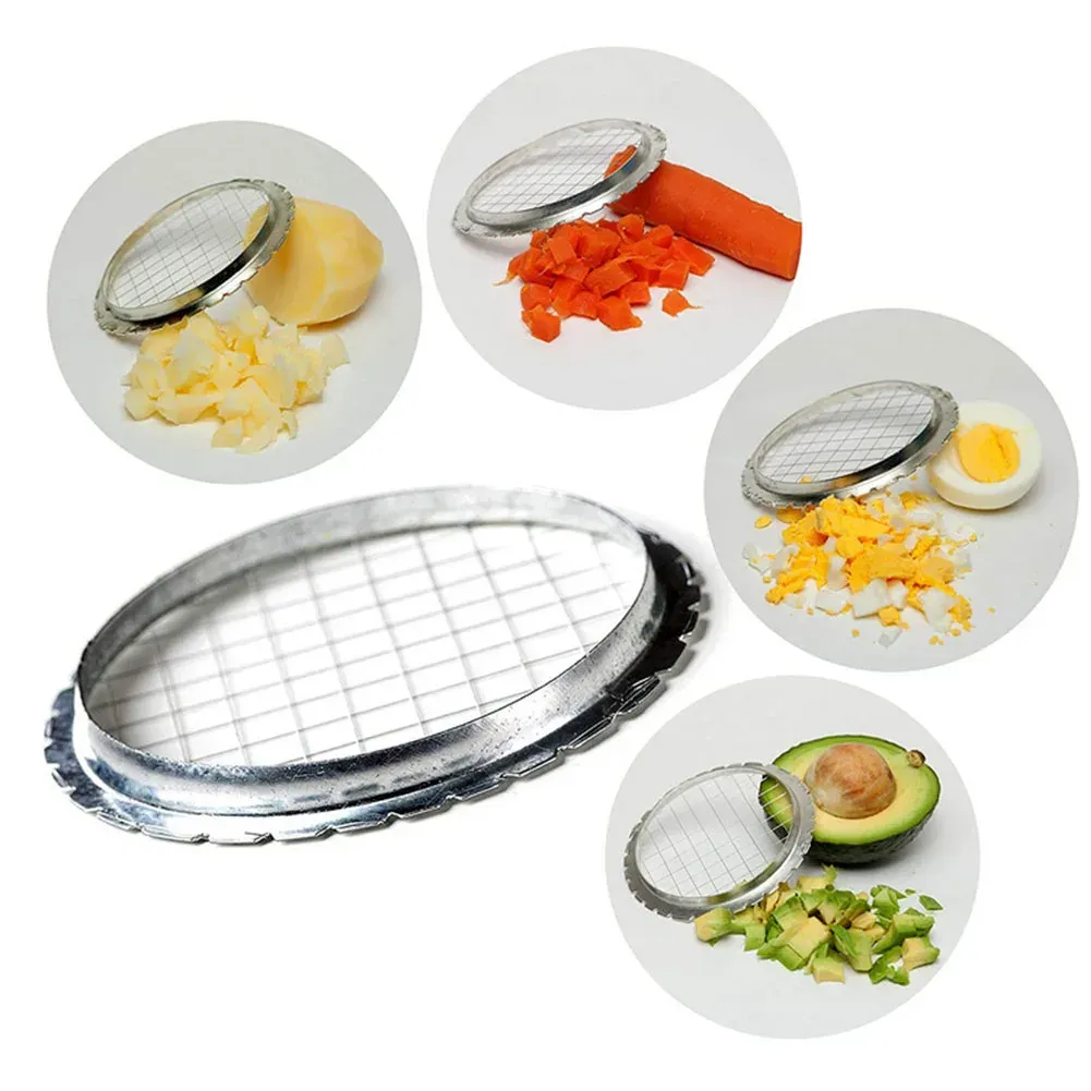 Coupe-grille rond en cubes, trancheur pour œufs, champignons et légumes, coupe-cuisine, outil hachoir, 1 pièce 2