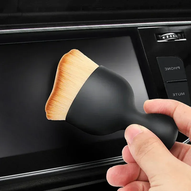 Brosse douce de nettoyage pour grille d'aération de voiture avec boîtier, outil de nettoyage d'intérieur automobile, brosse de détailing automobile pour dépoussiérage des fentes 3