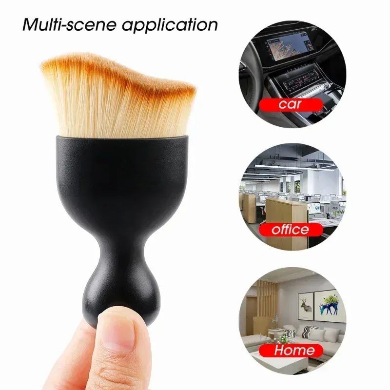 Brosse douce de nettoyage pour grille d'aération de voiture avec boîtier, outil de nettoyage d'intérieur automobile, brosse de détailing automobile pour dépoussiérage des fentes 4