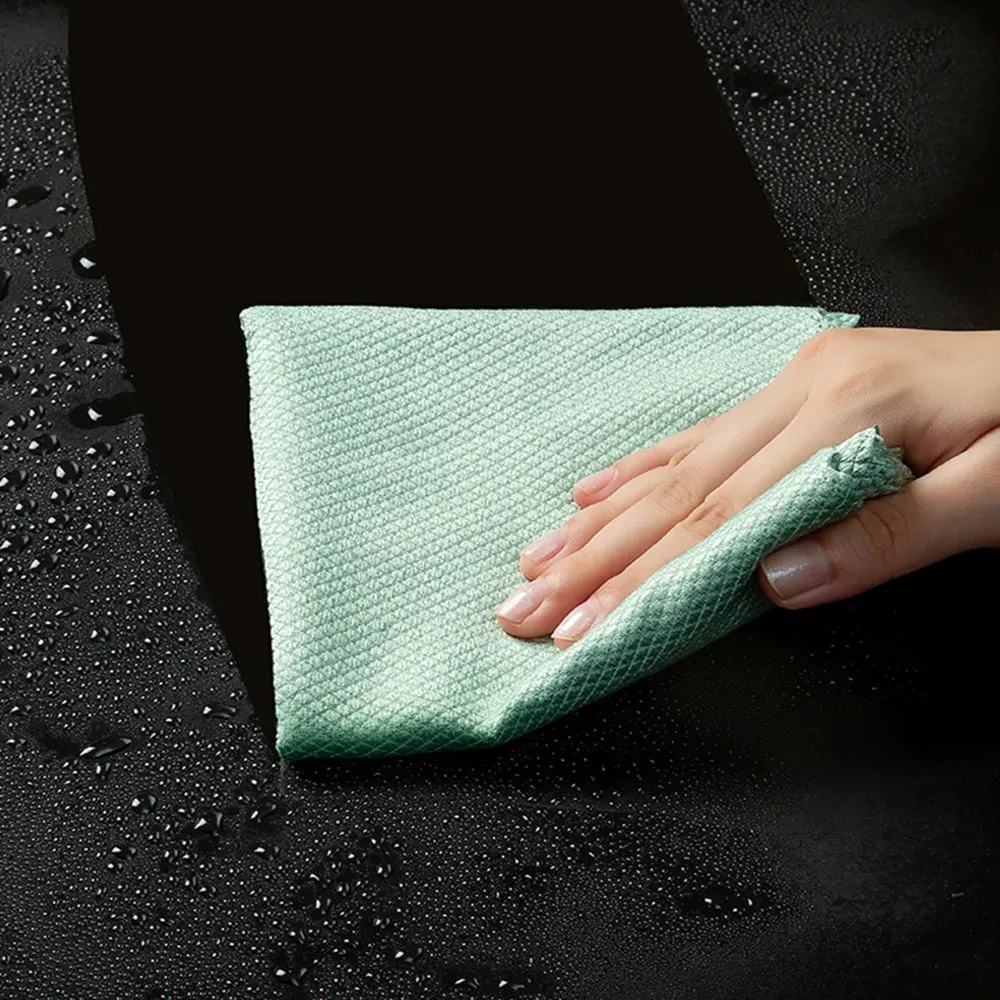 Chiffon de nettoyage pour verre en microfibre, lot de 10, non pelucheux, pour fenêtres, voiture et miroirs de cuisine, sans traces, réutilisable, finition polissage 6