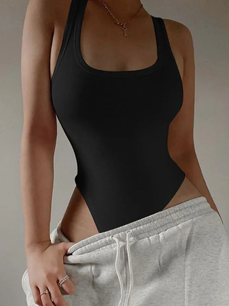 Combinaison en maille pour femme, haut casual streetwear à col licou, WlWear 4