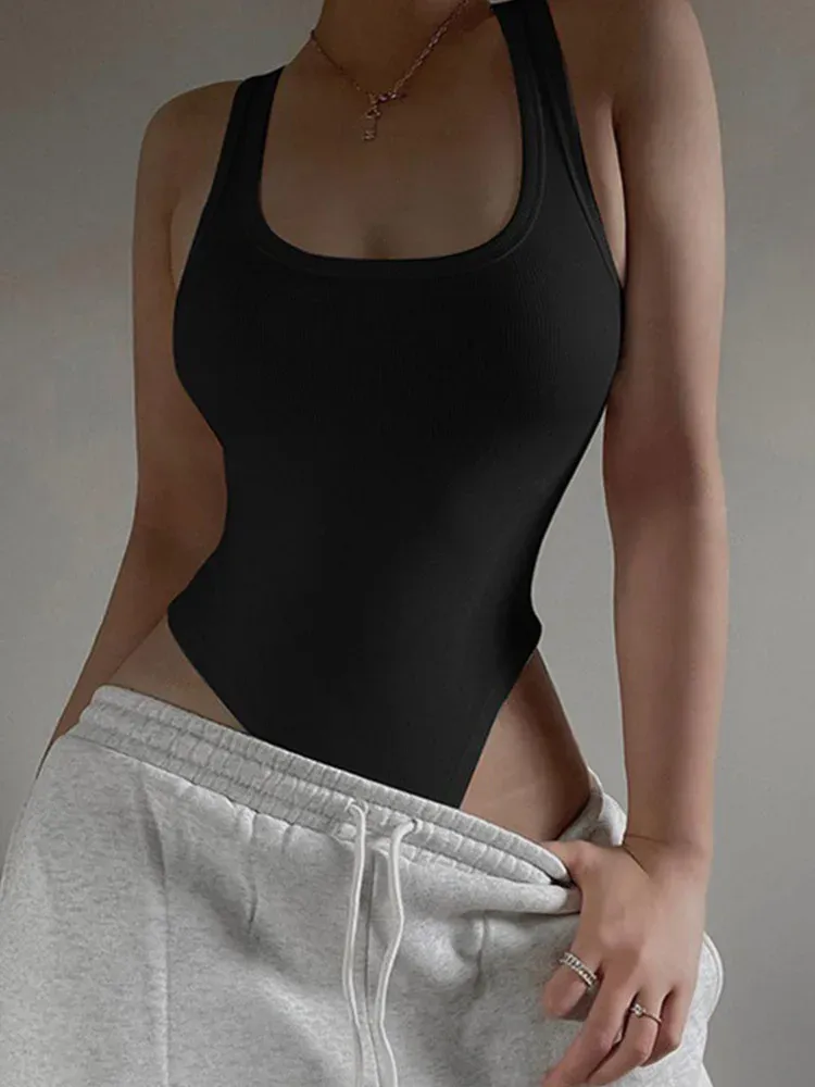 Combinaison en maille pour femme, haut casual streetwear à col licou, WlWear 7