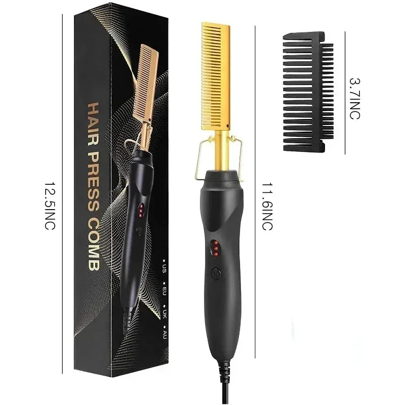 Peigne lisseur chauffant électrique pour cheveux secs et humides 6