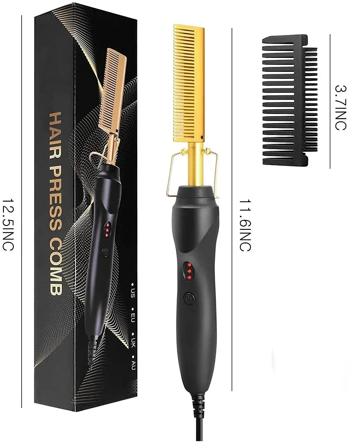 Peigne lisseur chauffant électrique pour cheveux secs et humides 7