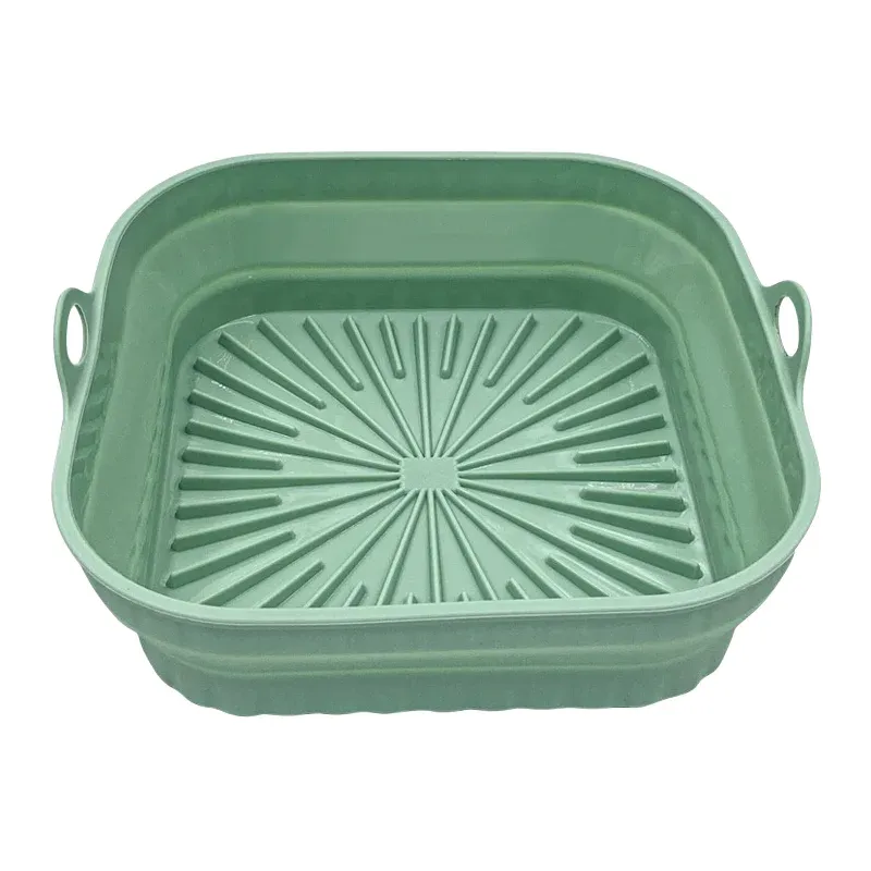 Friteuse à air pliable avec doublure en silicone, poêle à air réutilisable, tapis de friteuse à air en silicone de qualité alimentaire 6