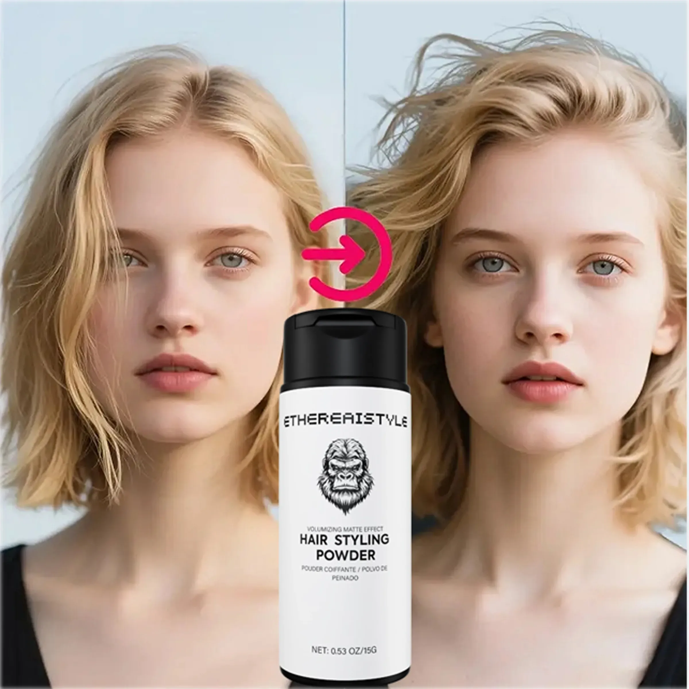 Poudre volumisante et contrôlante pour cheveux – Volume aux racines, tenue longue durée, coiffage toute la journée | Formule sans huile, contrôle du sébum pour femme 5