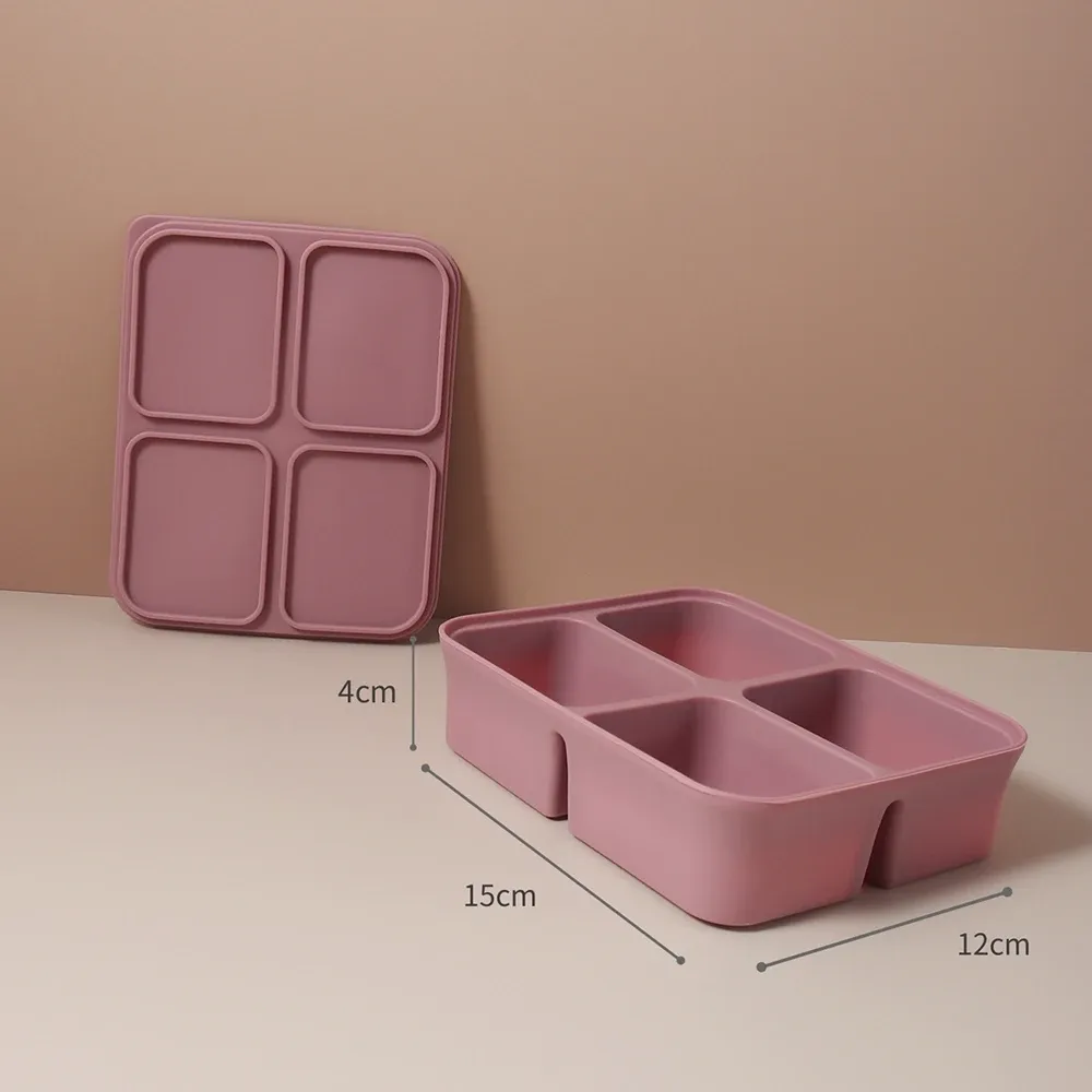Bac de stockage et moule à glaçons en silicone pour bébé avec couvercles, sans BPA 9