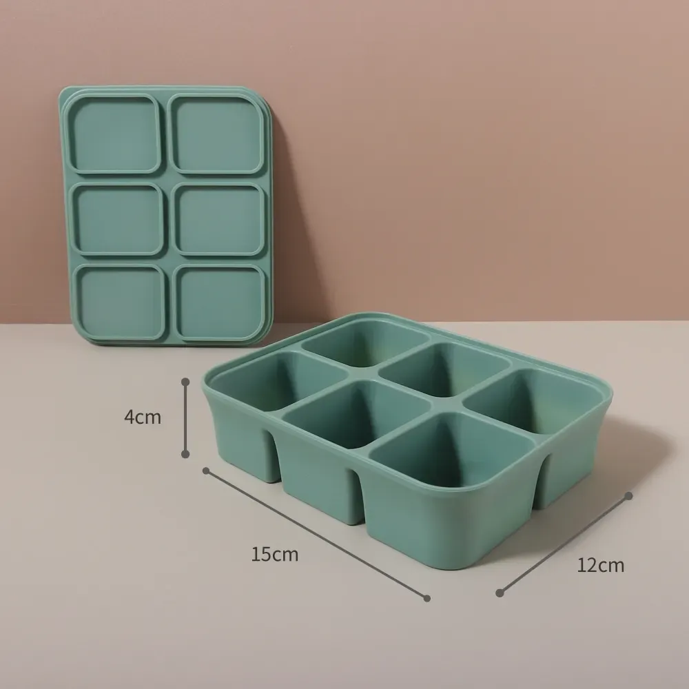Bac de stockage et moule à glaçons en silicone pour bébé avec couvercles, sans BPA 10