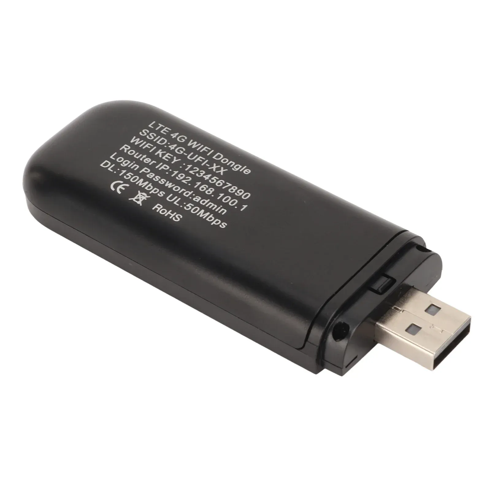 Routeur WiFi 4G LTE noir, jusqu'à 10 utilisateurs, compatible carte micro SIM, USB, plug and play 5