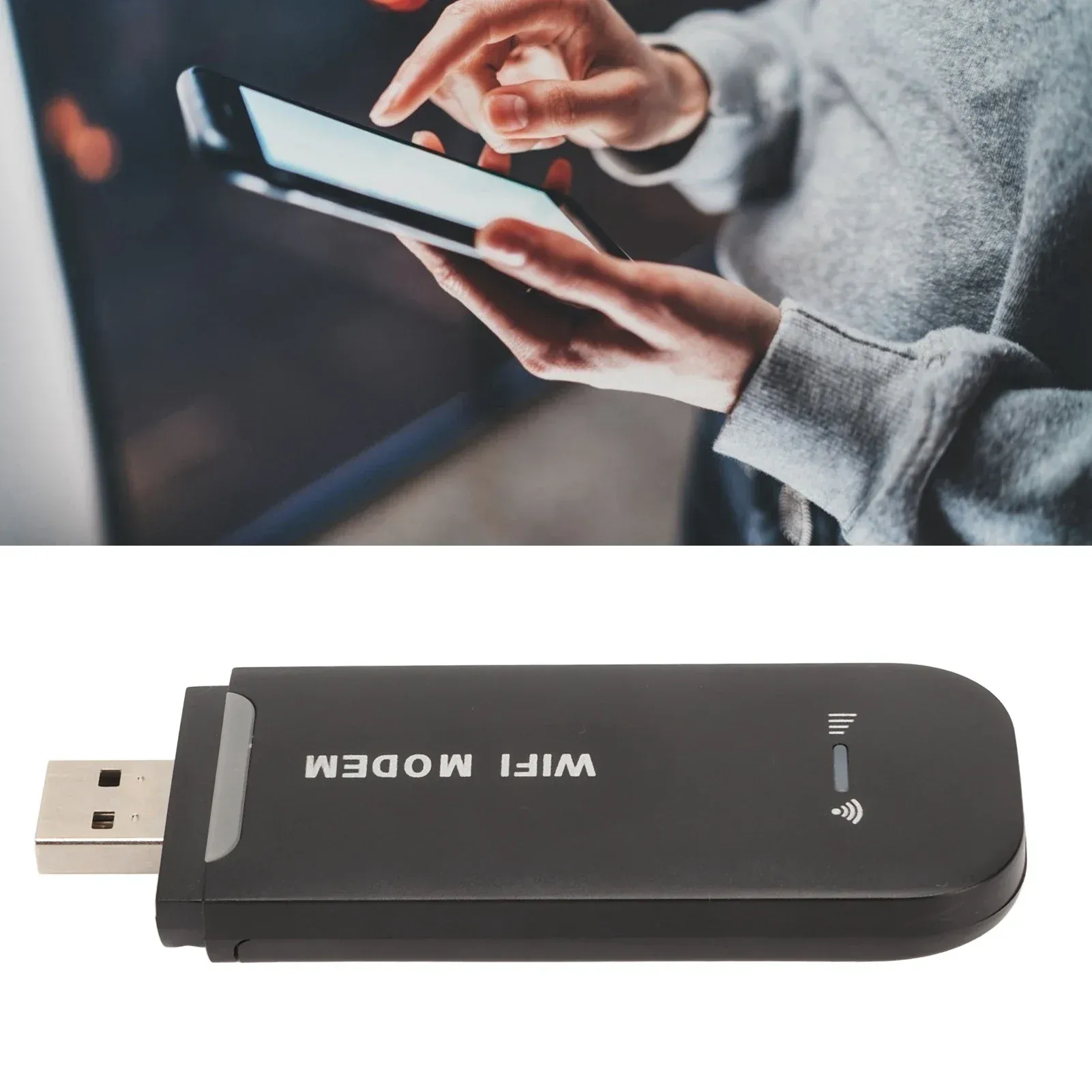 Routeur WiFi 4G LTE noir, jusqu'à 10 utilisateurs, compatible carte micro SIM, USB, plug and play 6