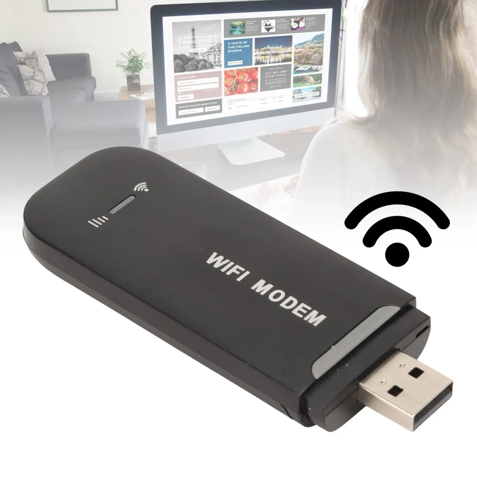 Routeur WiFi 4G noir, vue principale