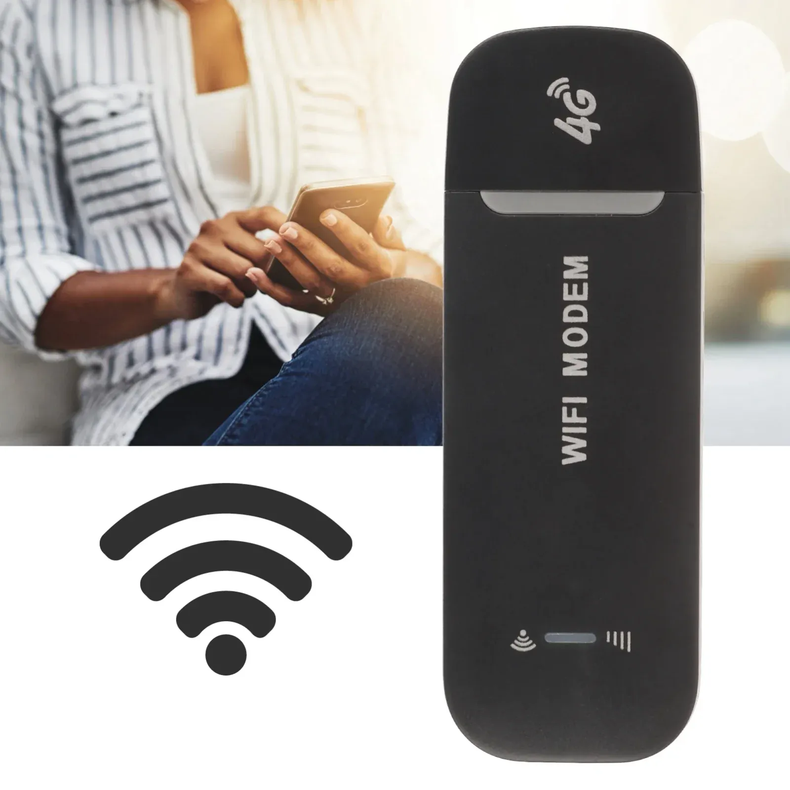Routeur WiFi 4G noir, mise en situation