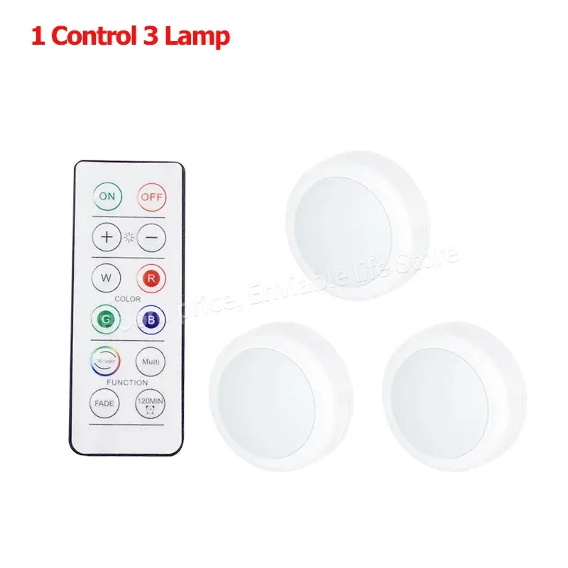 Lampes d'armoire sans fil à télécommande, alimentées par batterie, éclairage à intensité variable, lumière blanc chaud/blanc froid, idéales pour cuisine, placard, couloir et escaliers 8