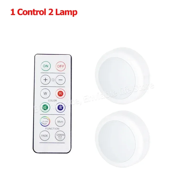 Lampes d'armoire sans fil à télécommande, alimentées par batterie, éclairage à intensité variable, lumière blanc chaud/blanc froid, idéales pour cuisine, placard, couloir et escaliers 9