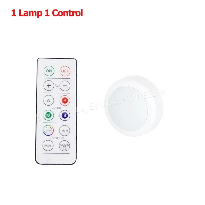 Lampes d'armoire sans fil à télécommande, alimentées par batterie, éclairage à intensité variable, lumière blanc chaud/blanc froid, idéales pour cuisine, placard, couloir et escaliers 10