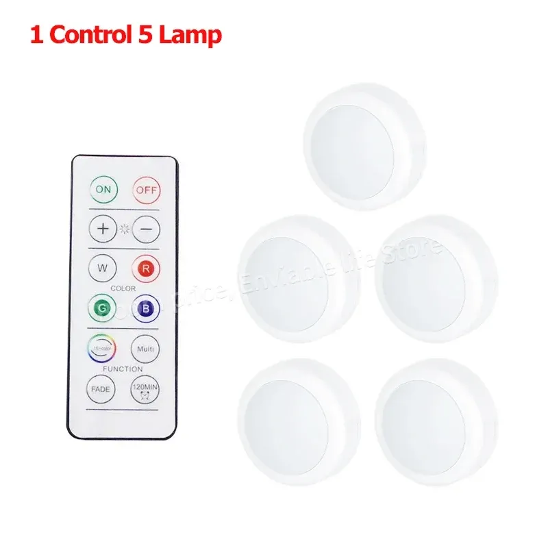 Lampes d'armoire sans fil à télécommande, alimentées par batterie, éclairage à intensité variable, lumière blanc chaud/blanc froid, idéales pour cuisine, placard, couloir et escaliers 11
