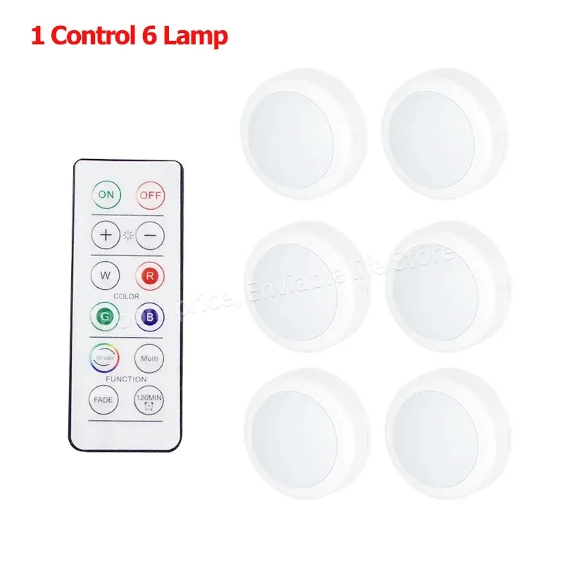 Lampes d'armoire sans fil à télécommande, alimentées par batterie, éclairage à intensité variable, lumière blanc chaud/blanc froid, idéales pour cuisine, placard, couloir et escaliers 12
