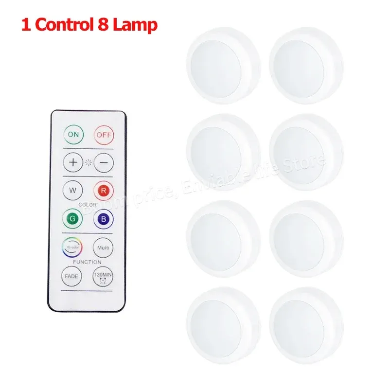 Lampes d'armoire sans fil à télécommande, alimentées par batterie, éclairage à intensité variable, lumière blanc chaud/blanc froid, idéales pour cuisine, placard, couloir et escaliers 13