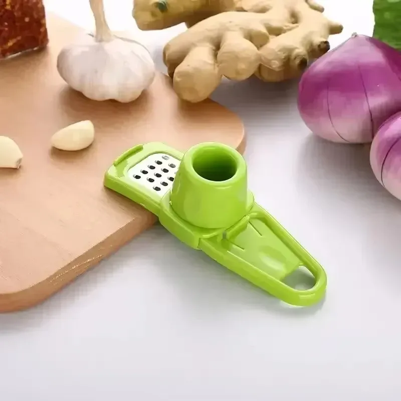 Mini hachoir à ail manuel pour cuisine, broyeur à ail et gingembre, presse-ail en silicone vert 6