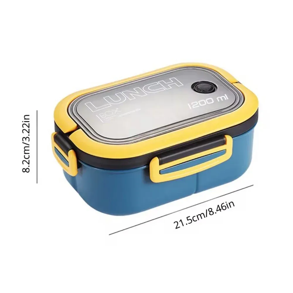 Boîte à déjeuner bento multicouche 1200 ml avec couverts, boîte bento portable pour enfants à compartiments pour le bureau, le camping et l'école 5