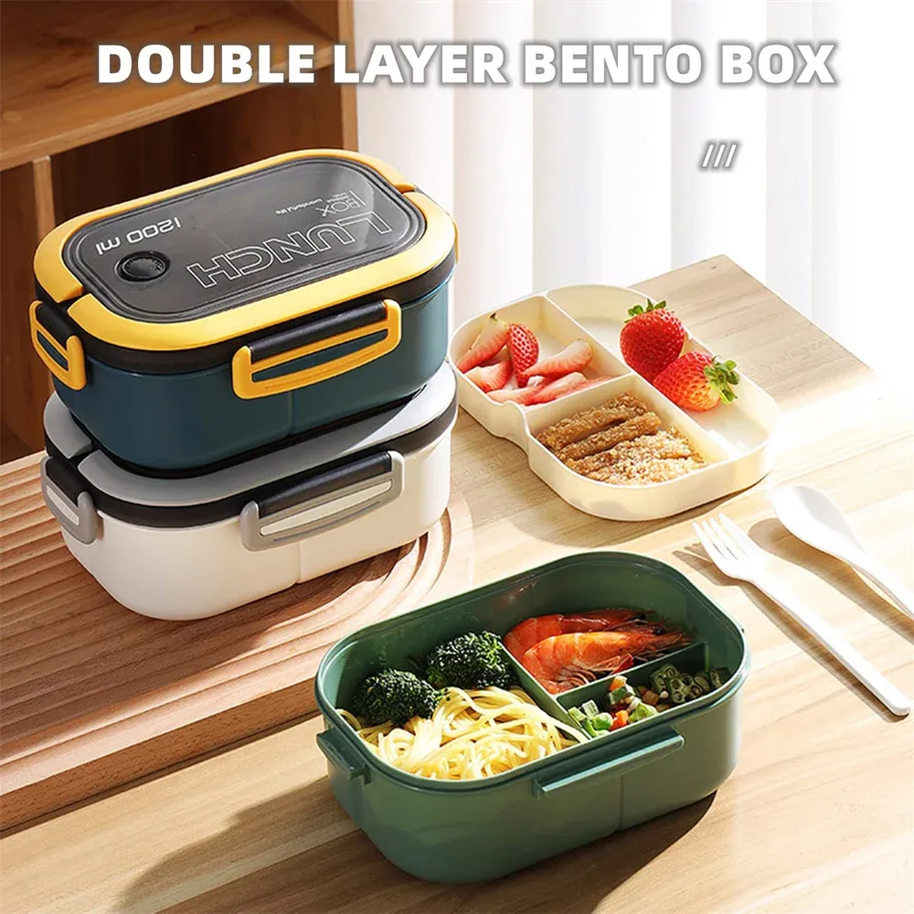 Détail des compartiments de la boîte Bento